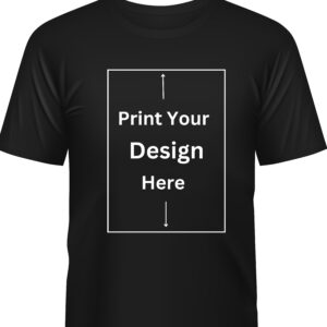 Custom Printed 100% Polyester T-Shirt – Personalized Design, Logo, or Photo Print for Men & Women (Black)